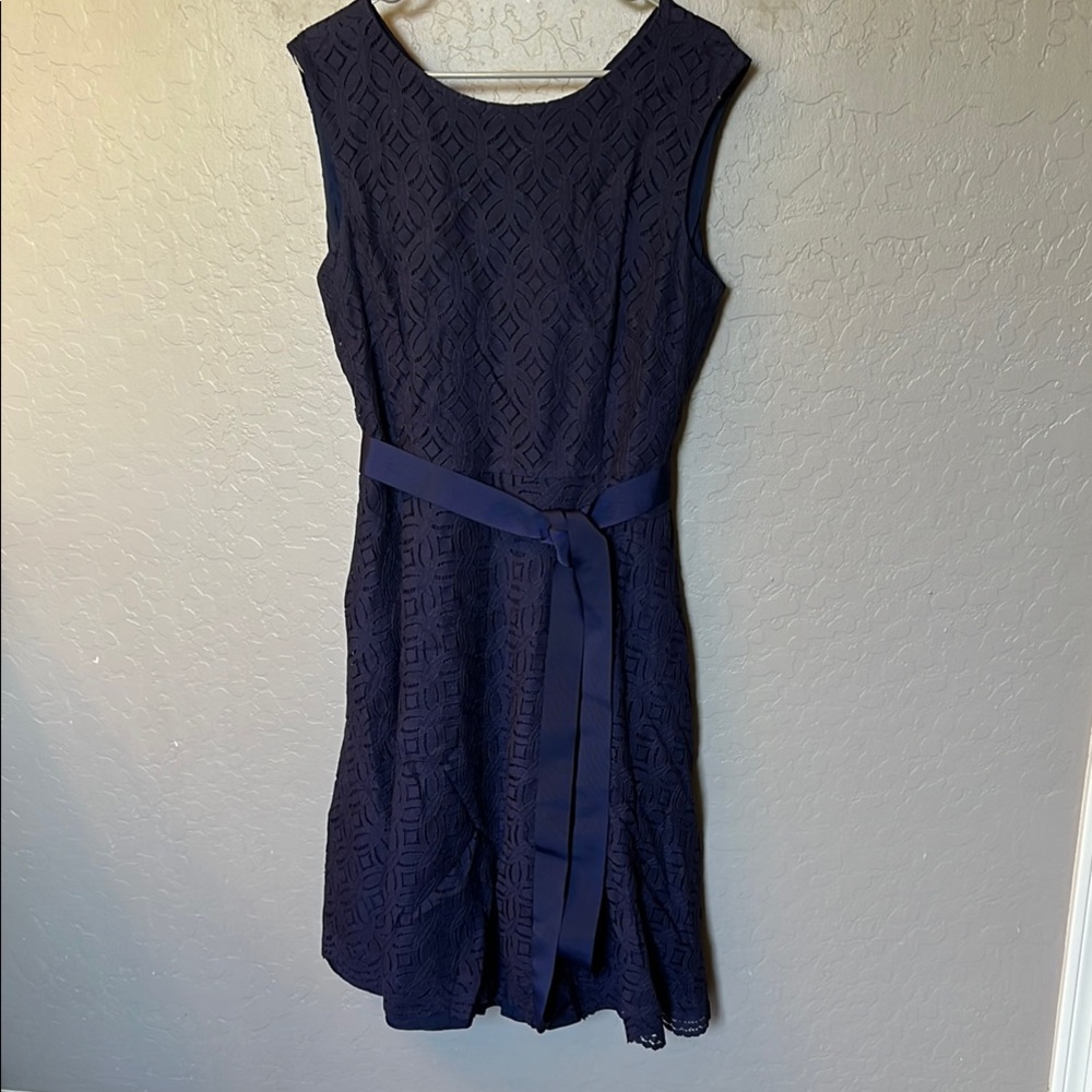 Elegant Navy Lace Dress